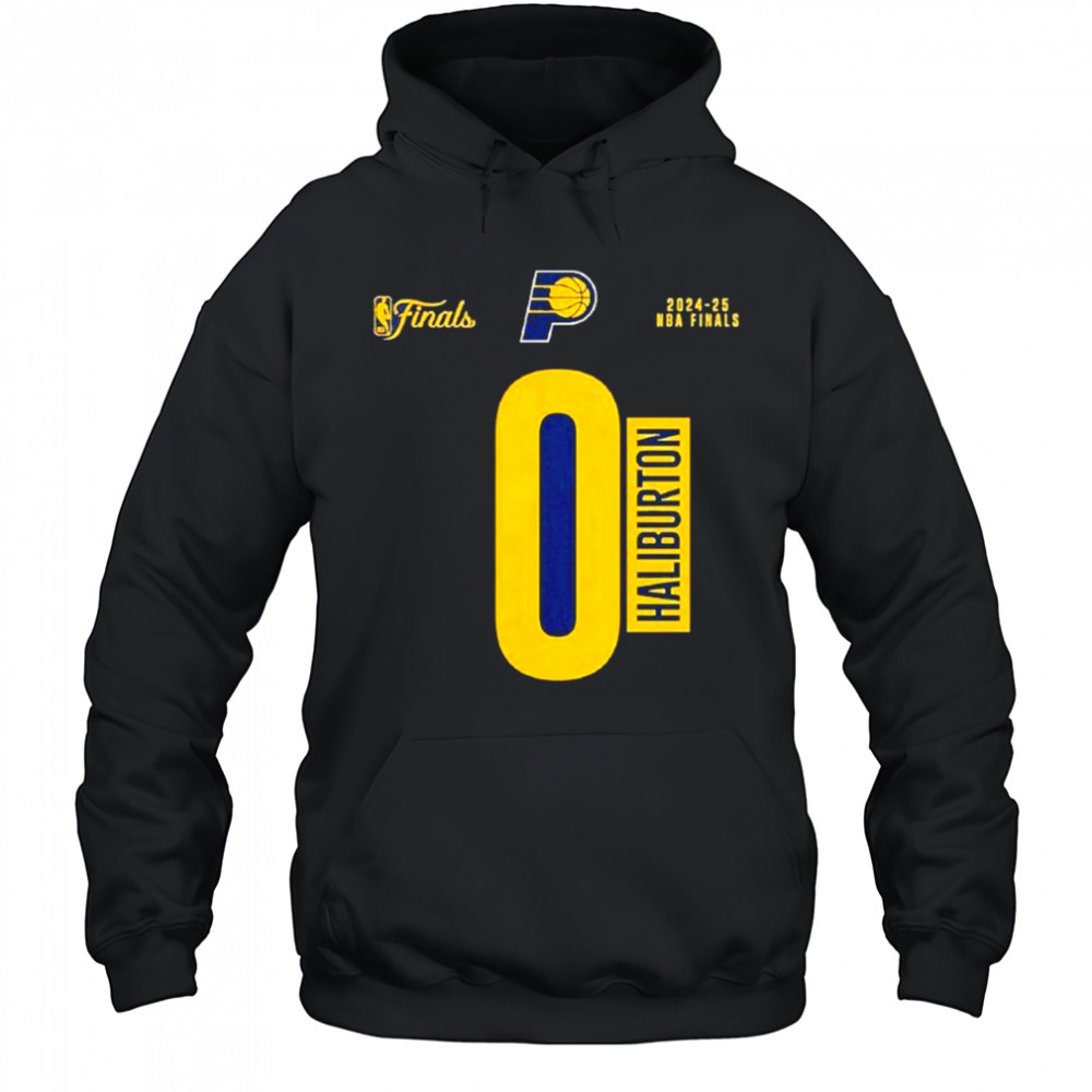 Tyrese Haliburton Indiana Pacers 2025 Nba Finals Court Vision Name & Number T-shirt Hoodie