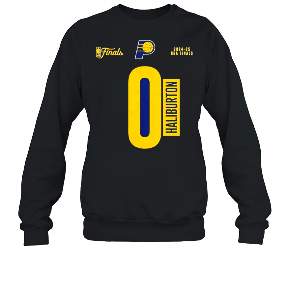 Tyrese Haliburton Indiana Pacers 2025 Nba Finals Court Vision Name & Number T-shirt Sweatshirt