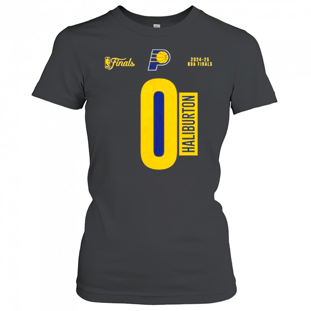 Tyrese Haliburton Indiana Pacers 2025 Nba Finals Court Vision Name & Number T-shirt Women's T-shirt