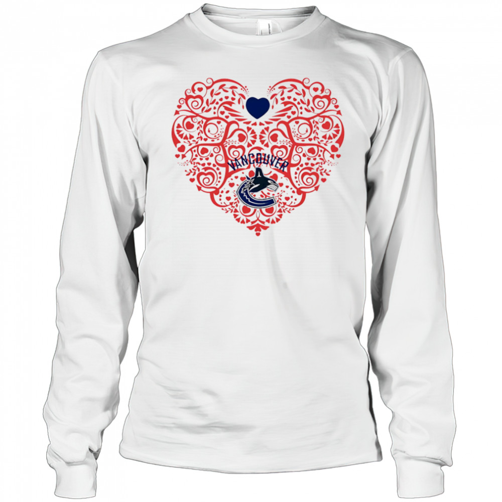 Vancouver Canucks Floral Pattern Heart logo shirt Long Sleeved