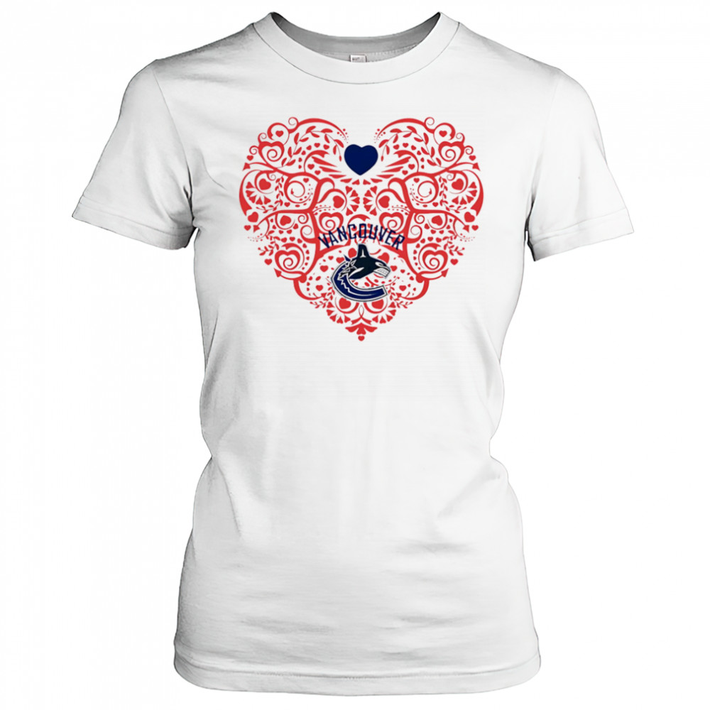 Vancouver Canucks Floral Pattern Heart logo shirt Women's T-shirt