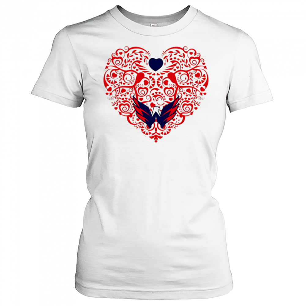 Washington Capitals Floral Pattern Heart logo shirt Women's T-shirt