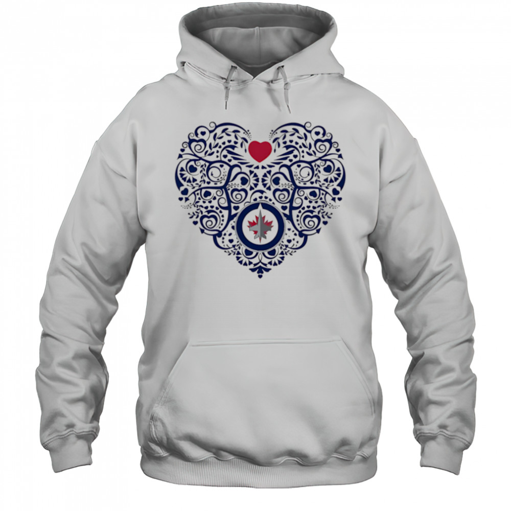 Winnipeg Jets Floral Pattern Heart logo shirt Hoodie
