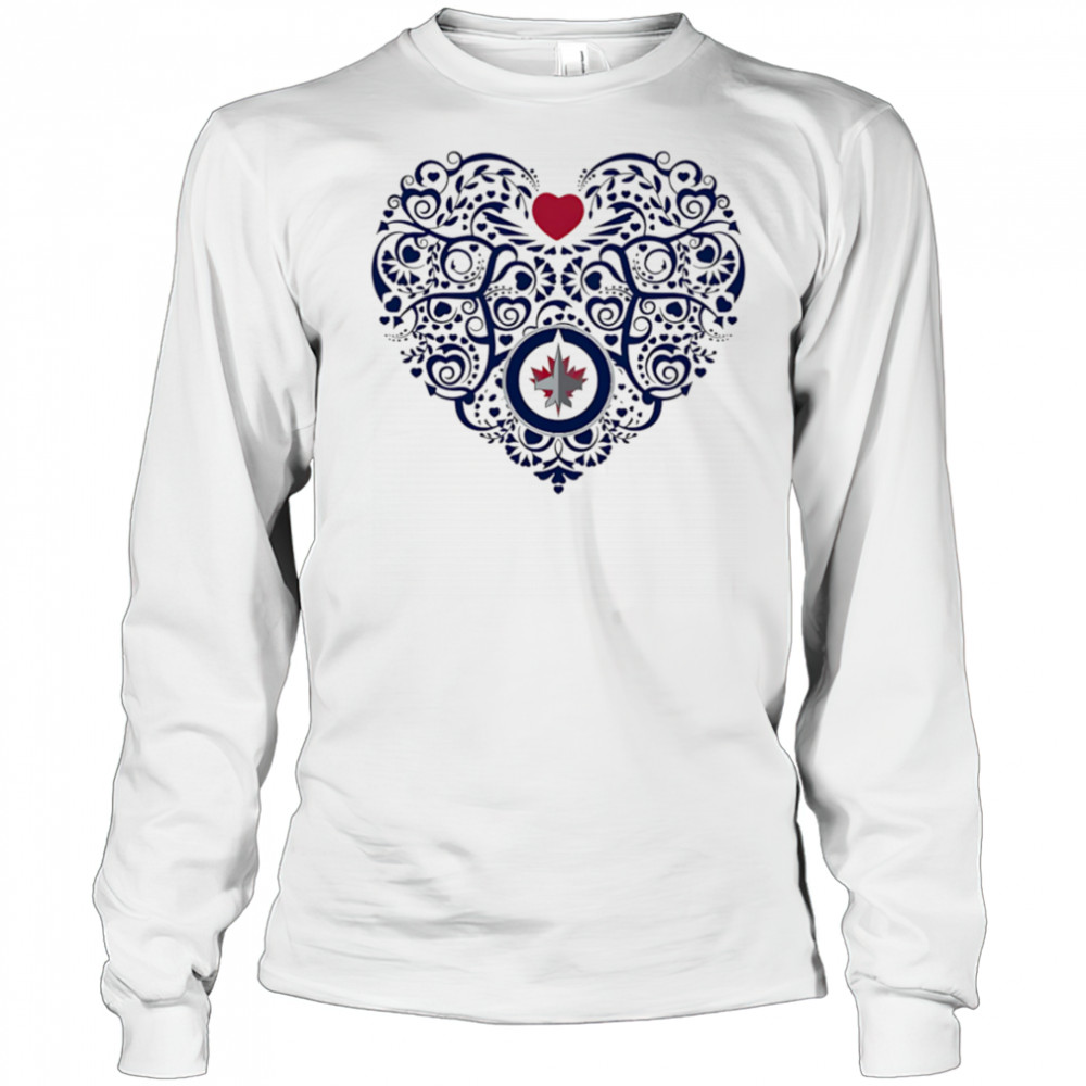 Winnipeg Jets Floral Pattern Heart logo shirt Long Sleeved