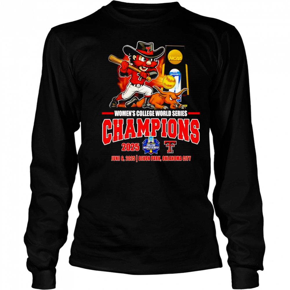 Women’s College World Series Champions 2025 Texas Tech Red Raiders mascot shirt Long Sleeved