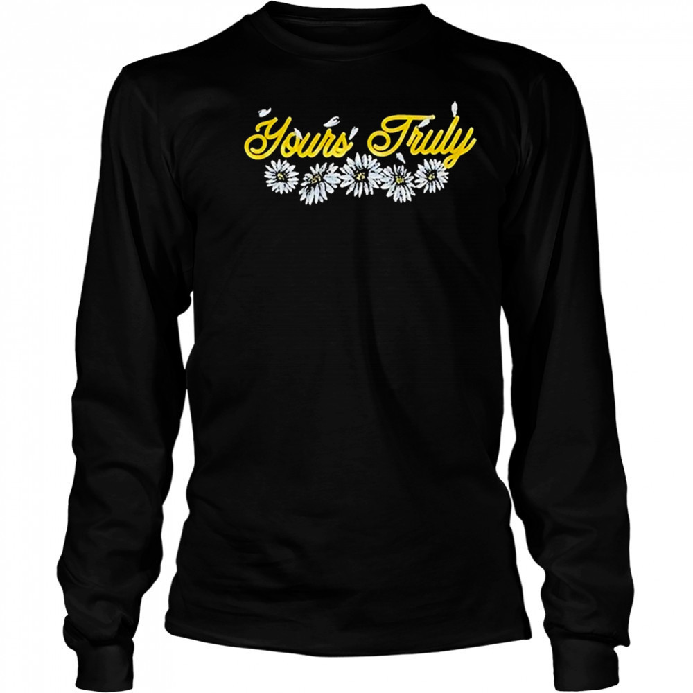 Yours Truly Logo Flowers T-Shirt Long Sleeved