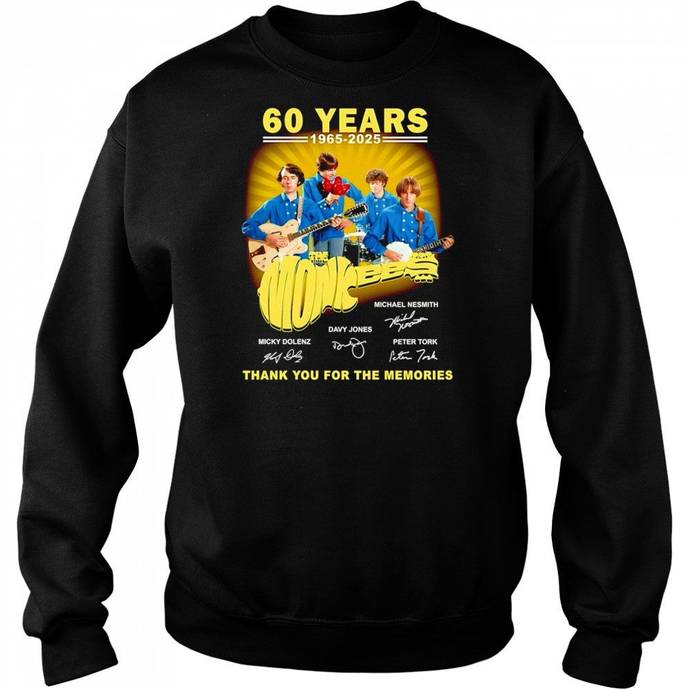60 years 1965 2025 The Monkees thank you for the memories shirt Hoodie