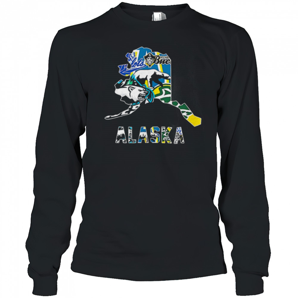 Alaska sports team map logo shirt Long Sleeved