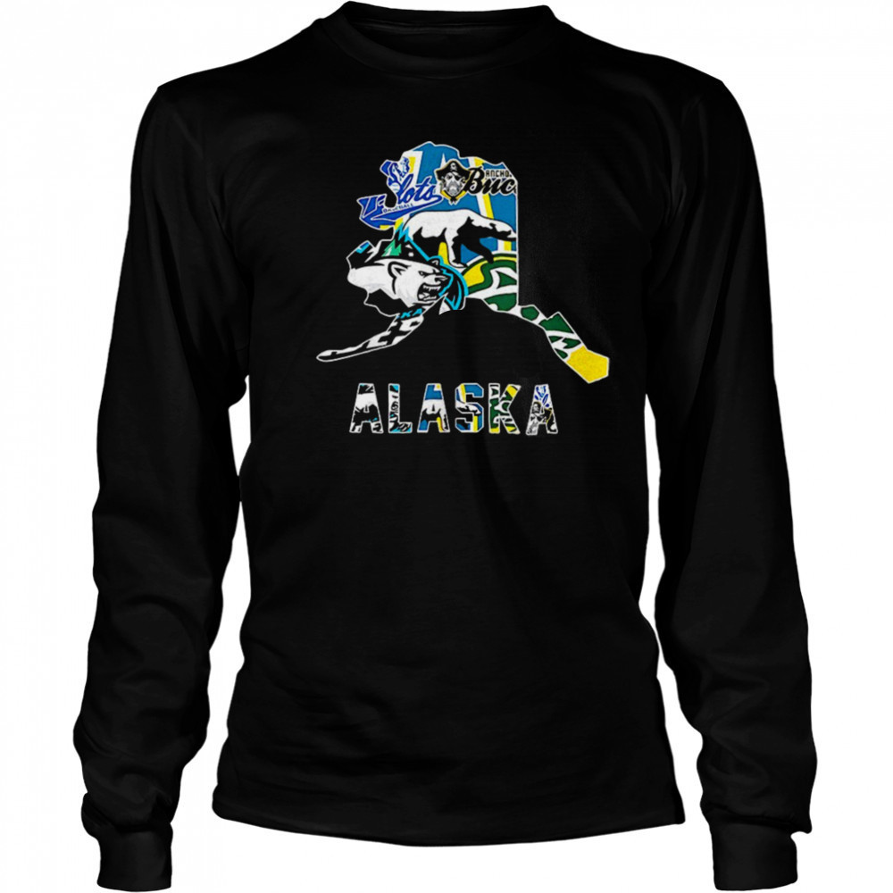 Alaska sports team map logo shirt Long Sleeved