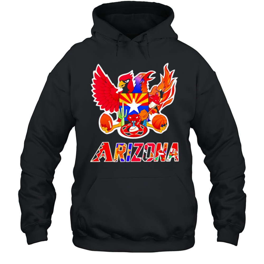 Arizona all mascots sports mashup logo shirt Hoodie