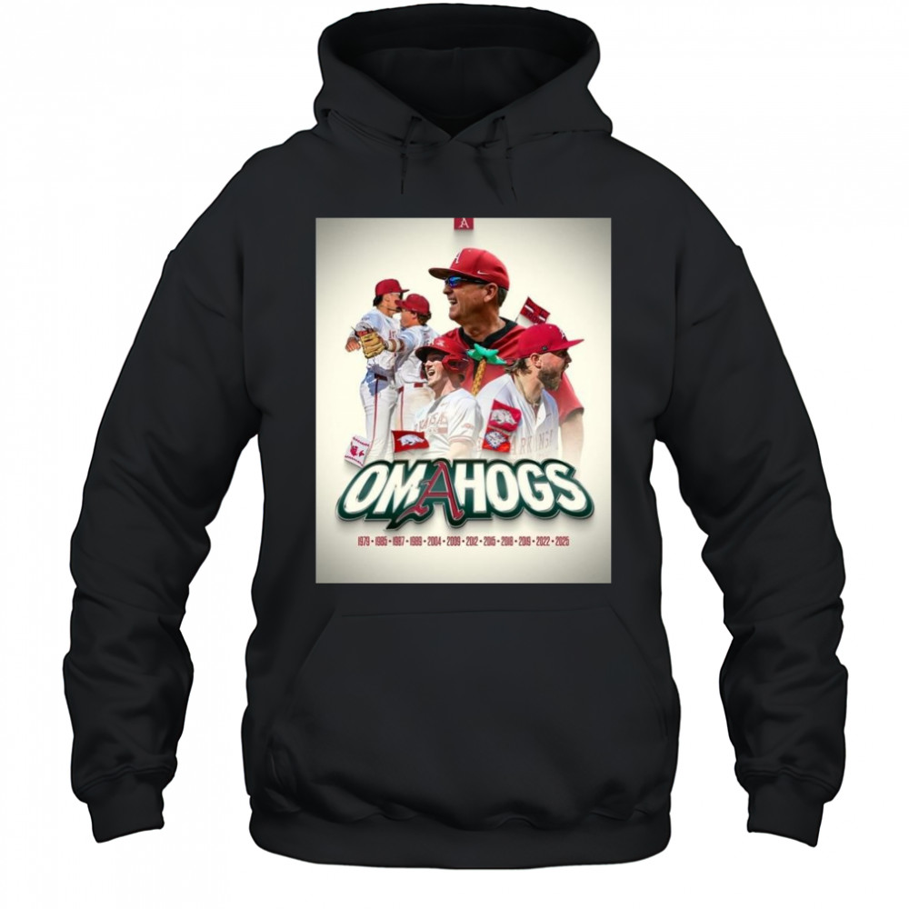 Arkansas Baseball Omahogs 2025 NCAA Super Regional Champions Advance To College World Series Shirt Hoodie