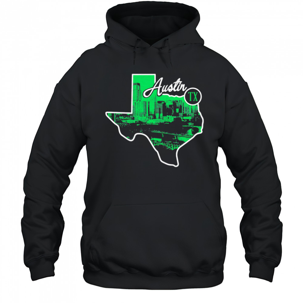 Austin State Skyline Map shirt Hoodie