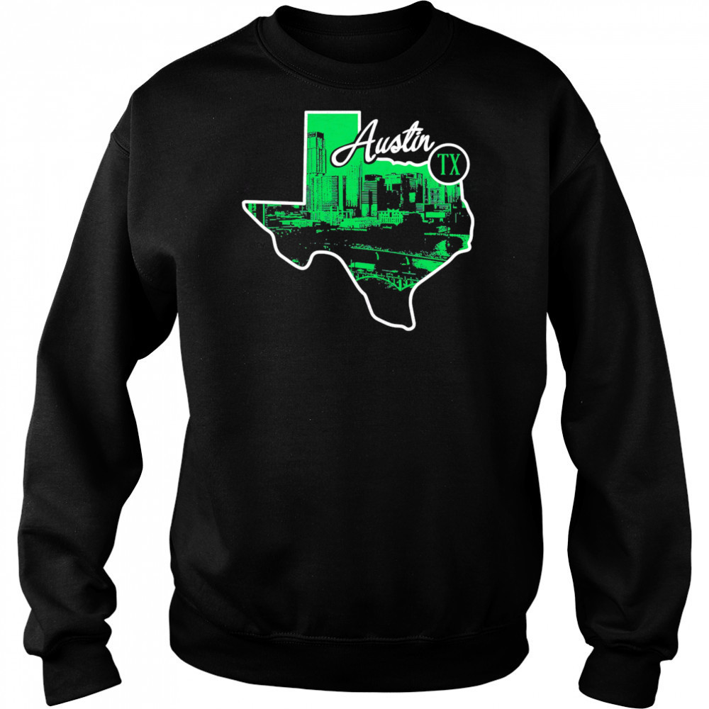 Austin State Skyline Map shirt Hoodie