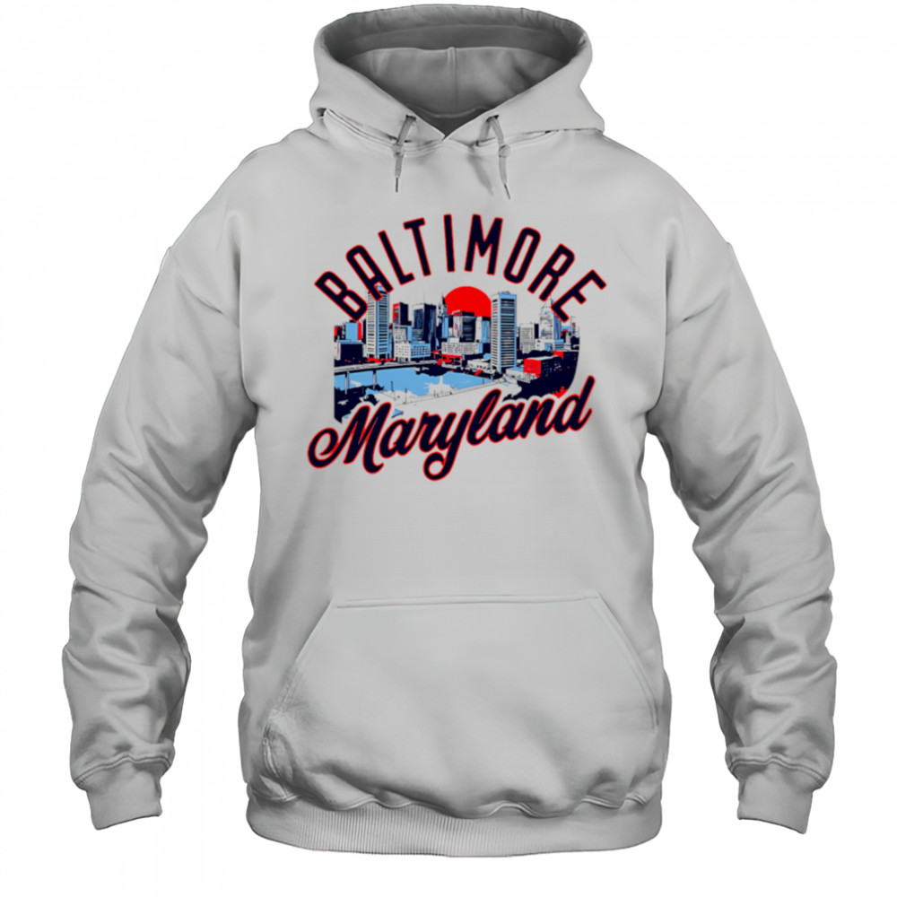 Baltimore Maryland Skyline Sunset shirt Hoodie