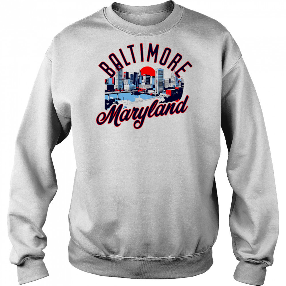 Baltimore Maryland Skyline Sunset shirt Hoodie