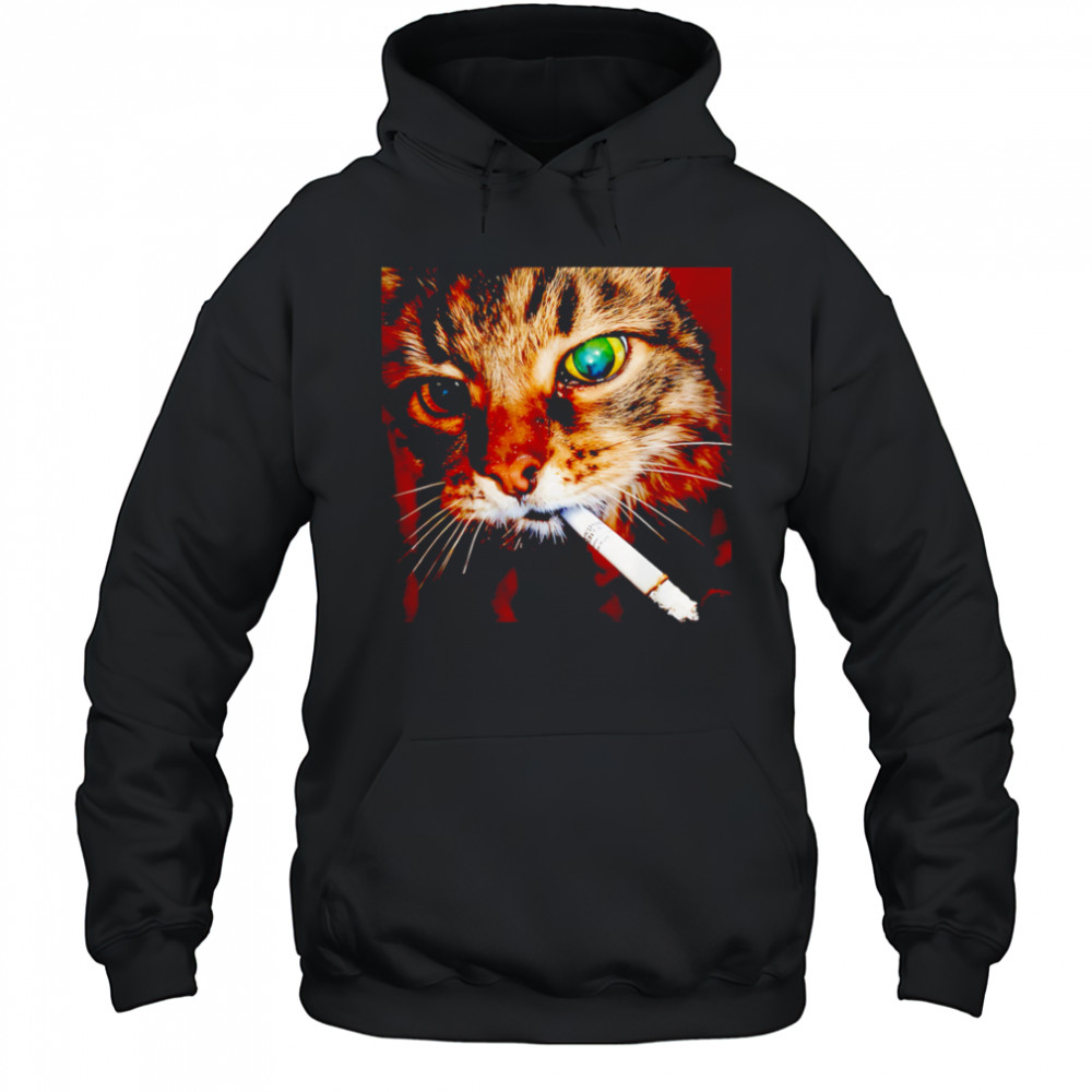Cat Smoking funny meme shirt Hoodie