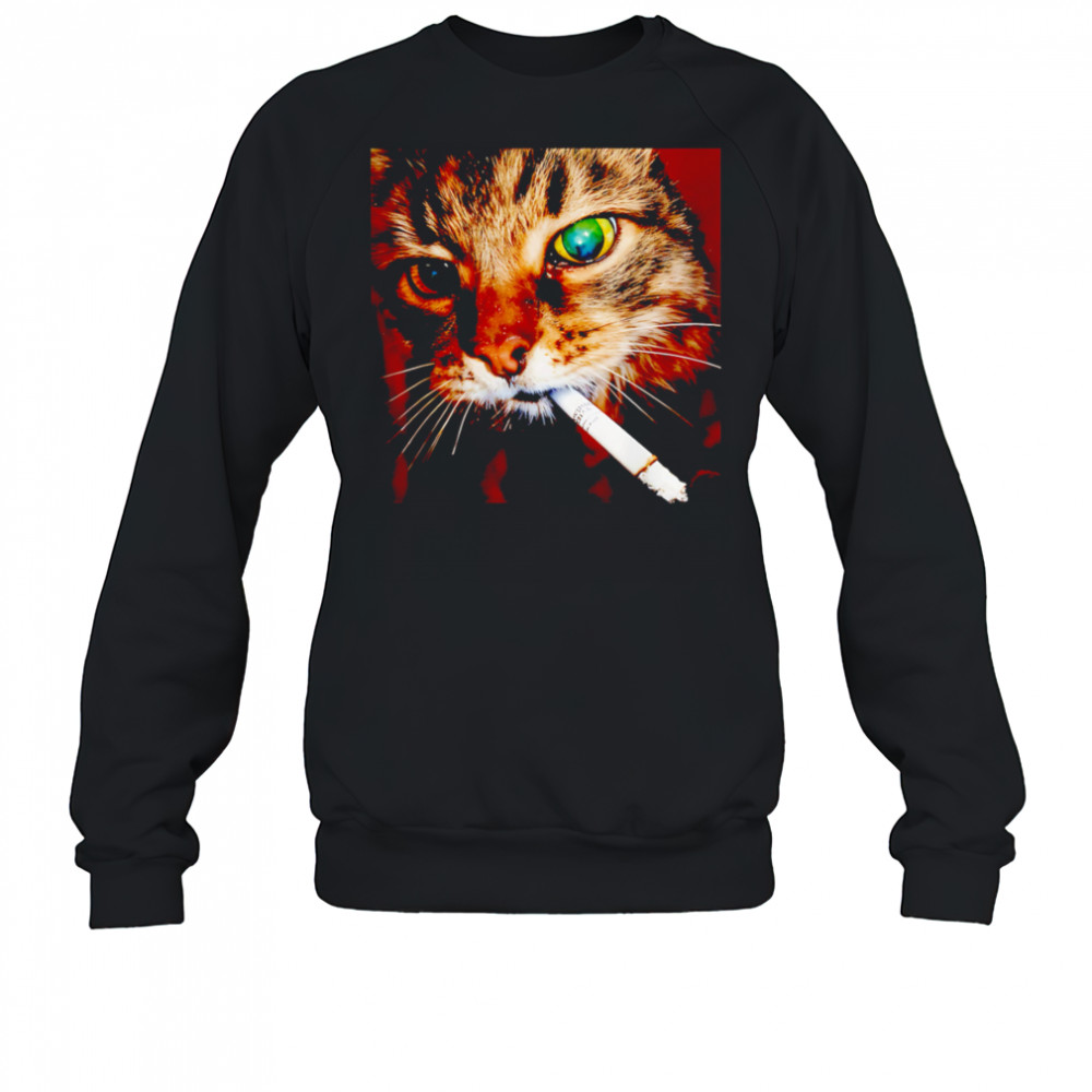 Cat Smoking funny meme shirt Sweatshirt