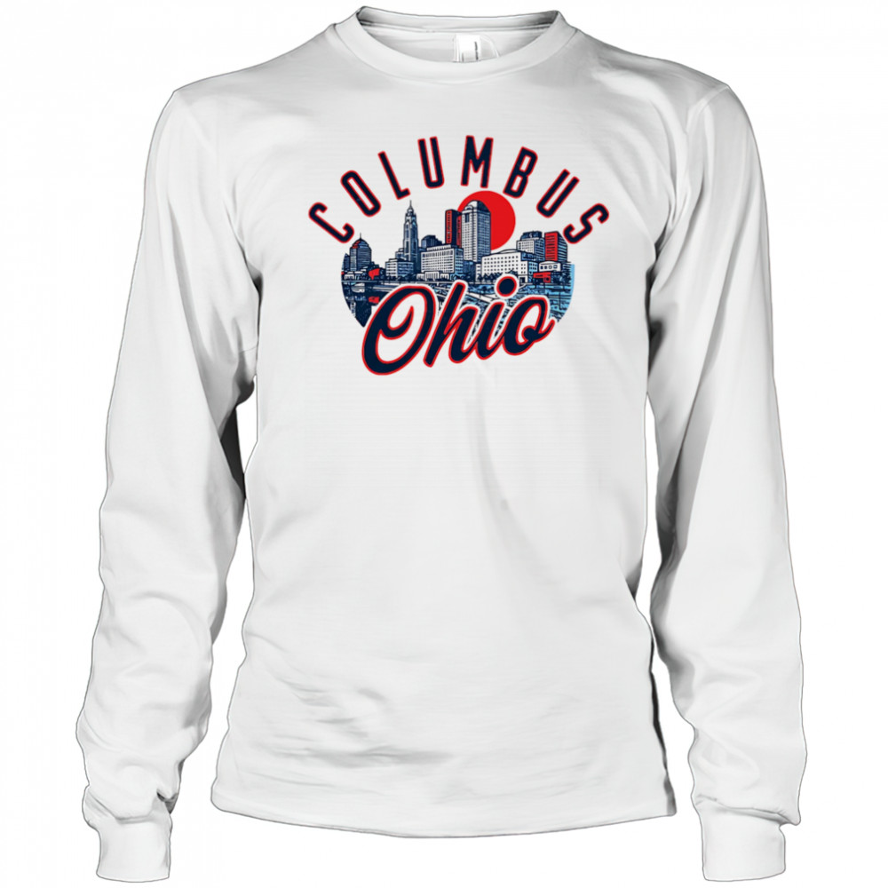 Columbus Ohio Skyline Sunset shirt Long Sleeved