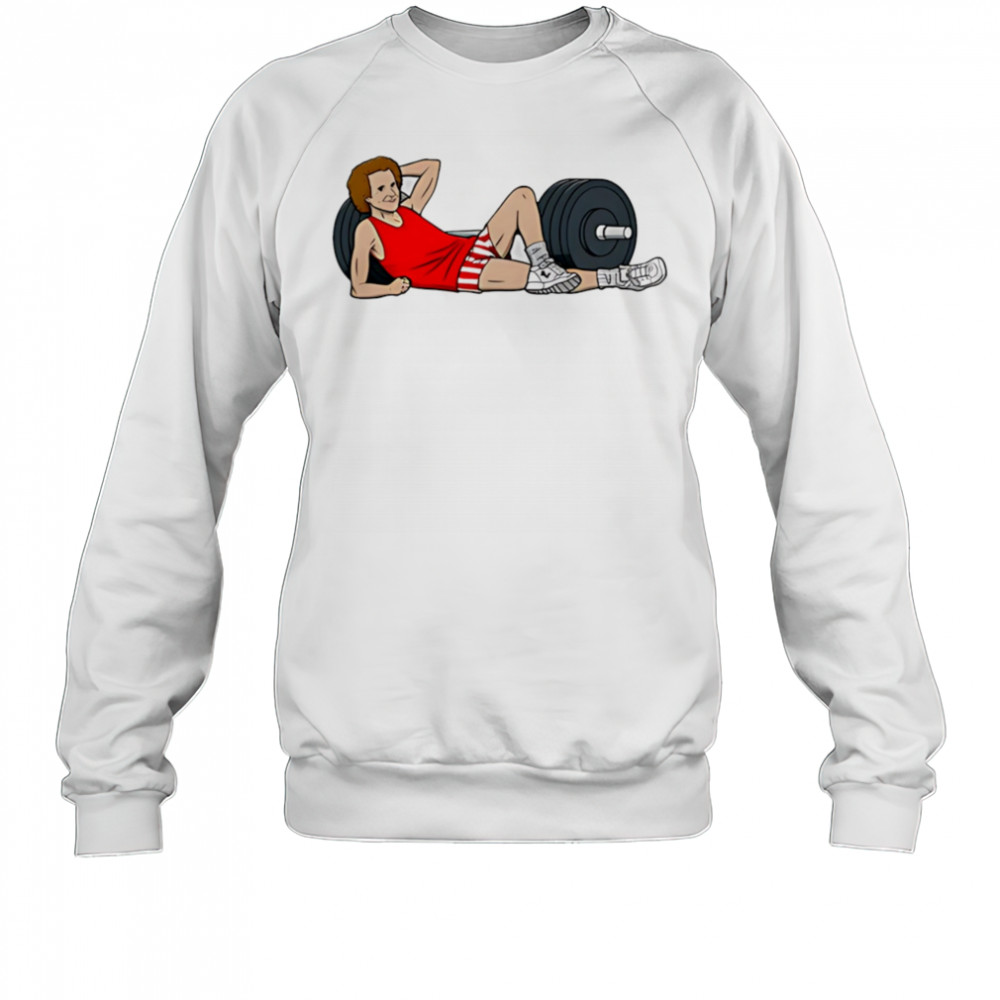 Dadman walking wearing richard simmons gym shirt Sweatshirt