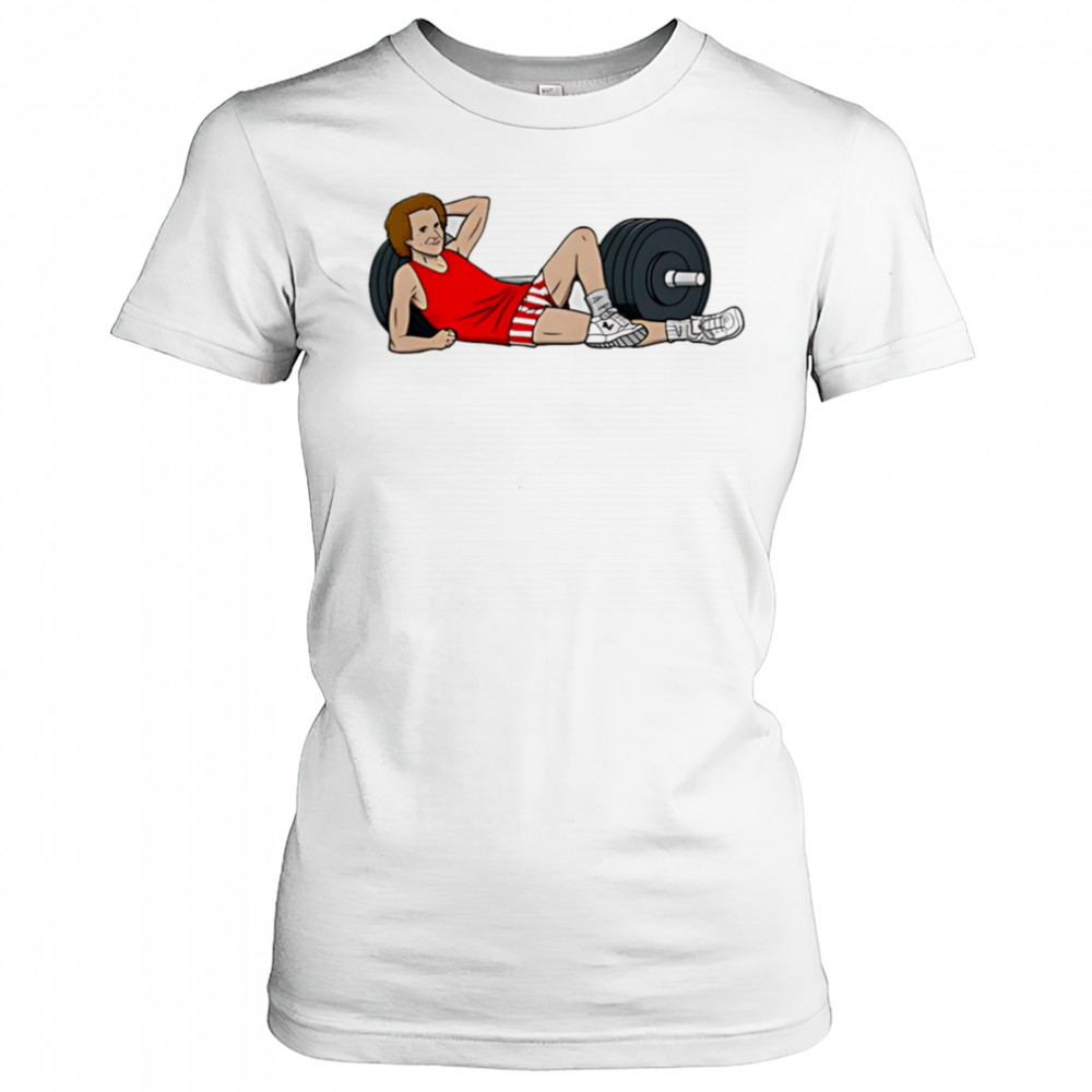 Dadman walking wearing richard simmons gym shirt Women's T-shirt