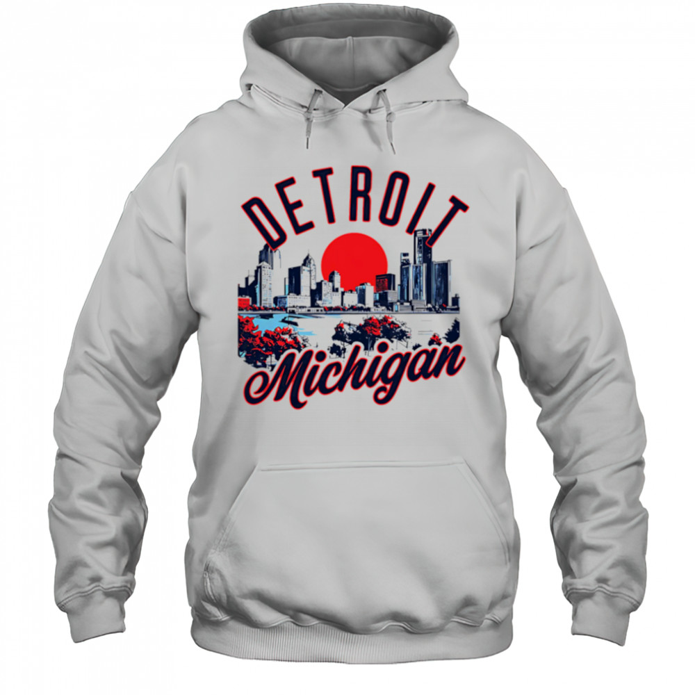 Detroit Michigan Skyline Sunset shirt Hoodie