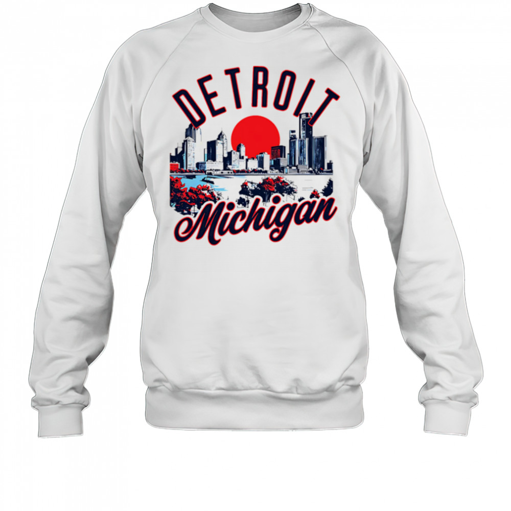 Detroit Michigan Skyline Sunset shirt Sweatshirt