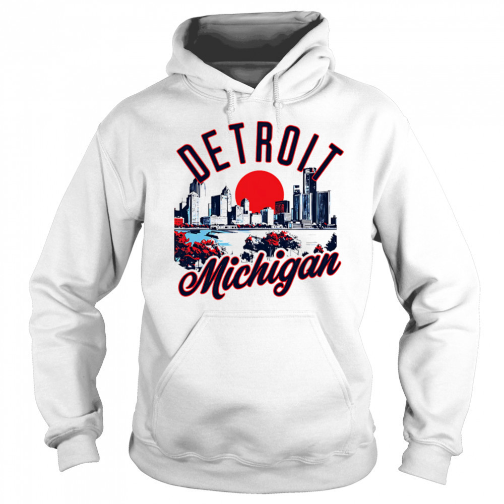 Detroit Michigan Skyline Sunset shirt Sweatshirt