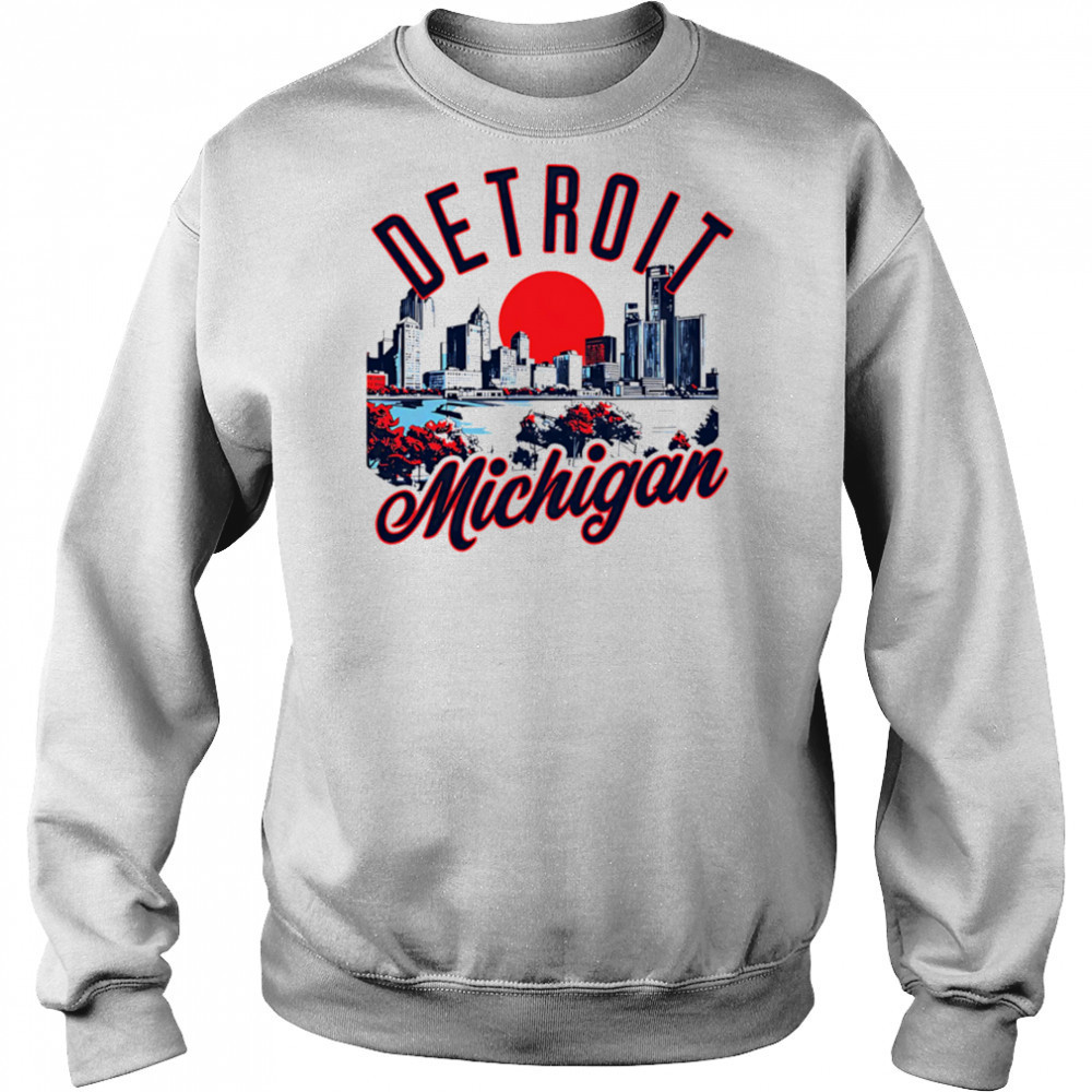 Detroit Michigan Skyline Sunset shirt Hoodie