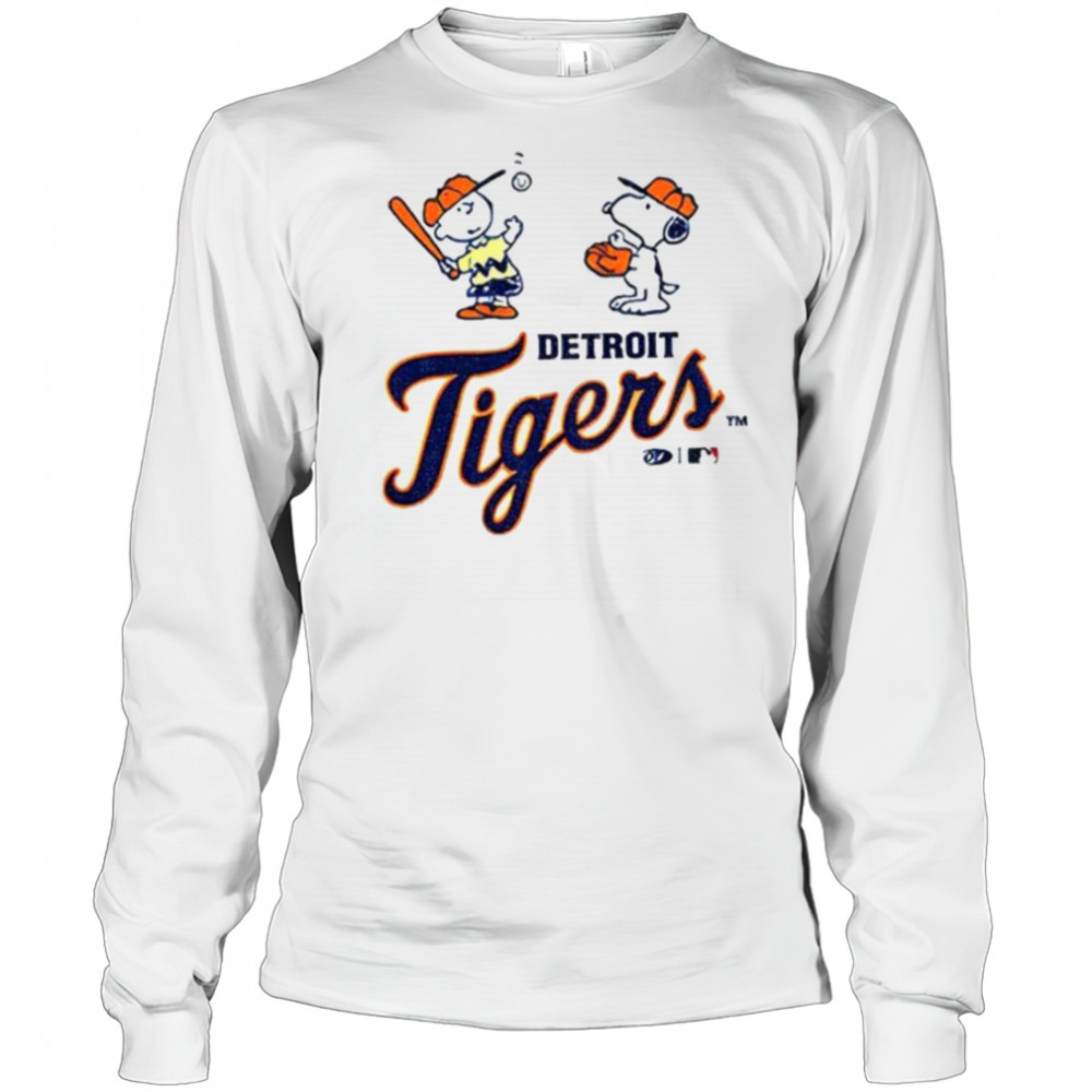 Detroit Tigers baseball Peanuts Snoopy shirt Long Sleeved