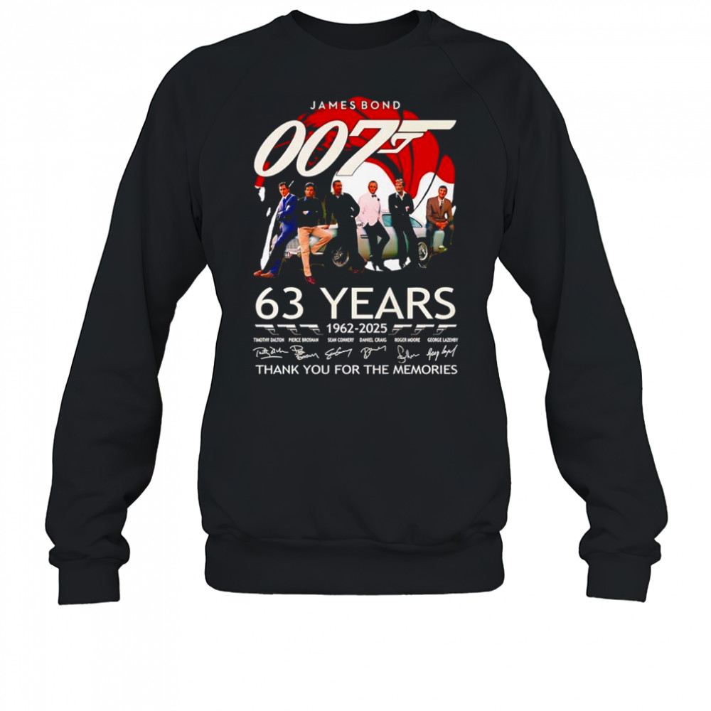 James Bond 007 63 years 1962 2025 thank you for the memories shirt Sweatshirt