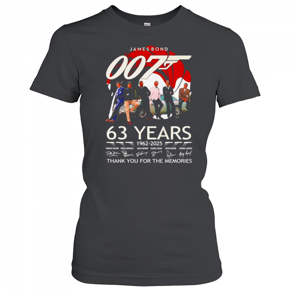 James Bond 007 63 years 1962 2025 thank you for the memories shirt Women's T-shirt