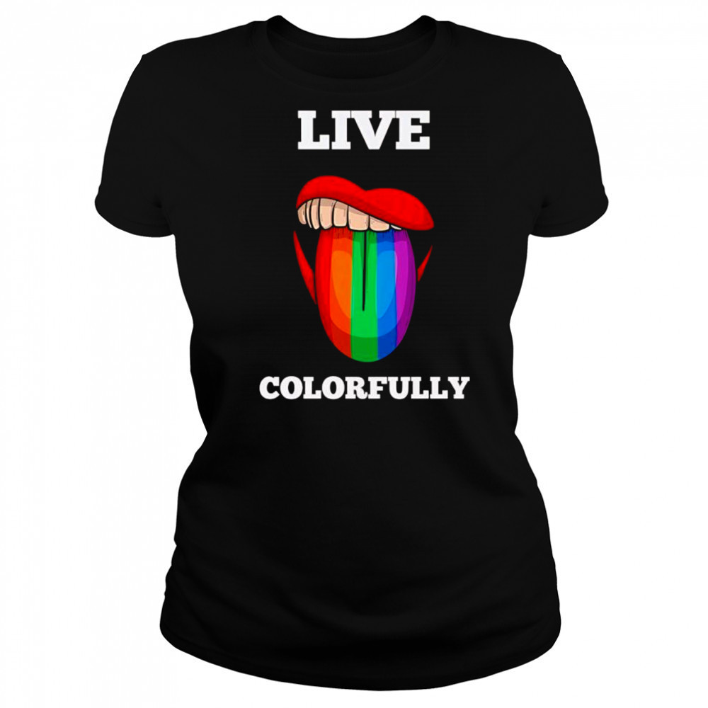 Live colorfully rainbow tongue shirt Women's T-shirt