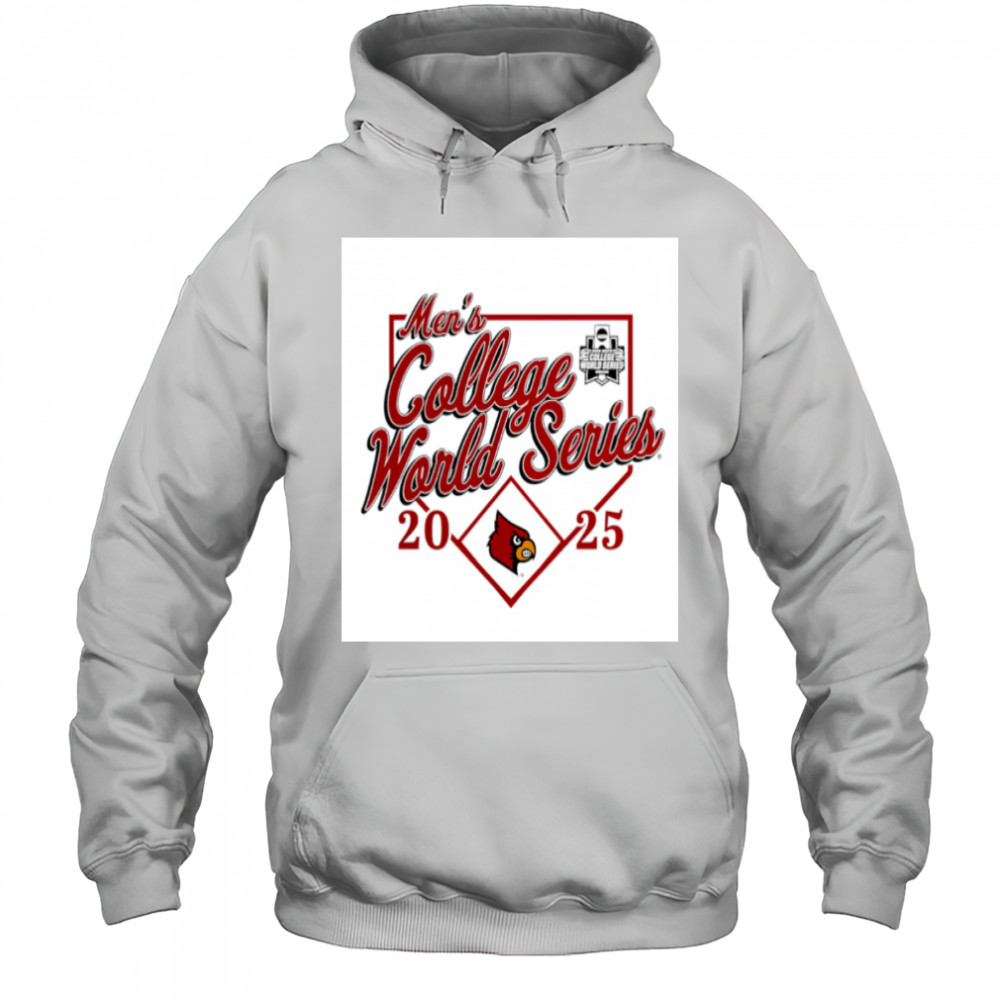 Men’s Heather Louisville Cardinals 2025 NCAA Baseball World Series shirt Hoodie