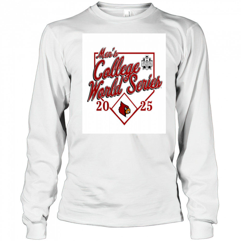 Men’s Heather Louisville Cardinals 2025 NCAA Baseball World Series shirt Long Sleeved