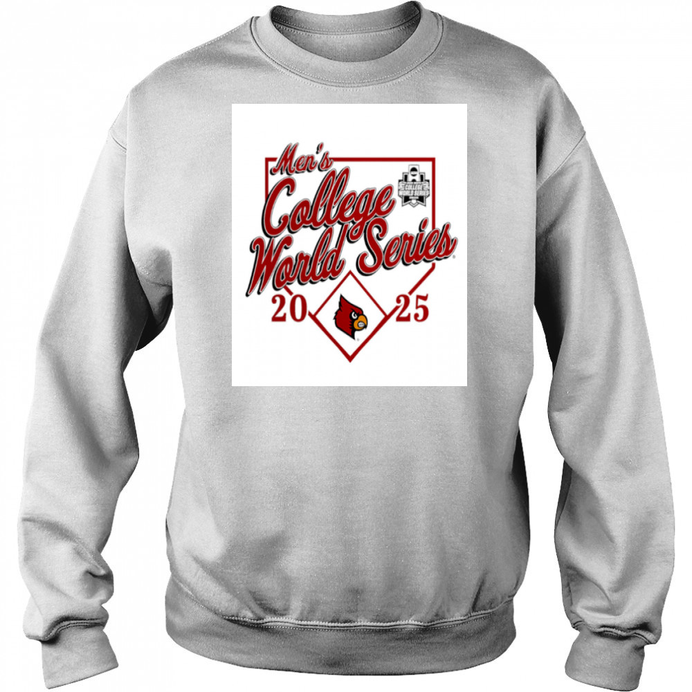 Men’s Heather Louisville Cardinals 2025 NCAA Baseball World Series shirt Hoodie