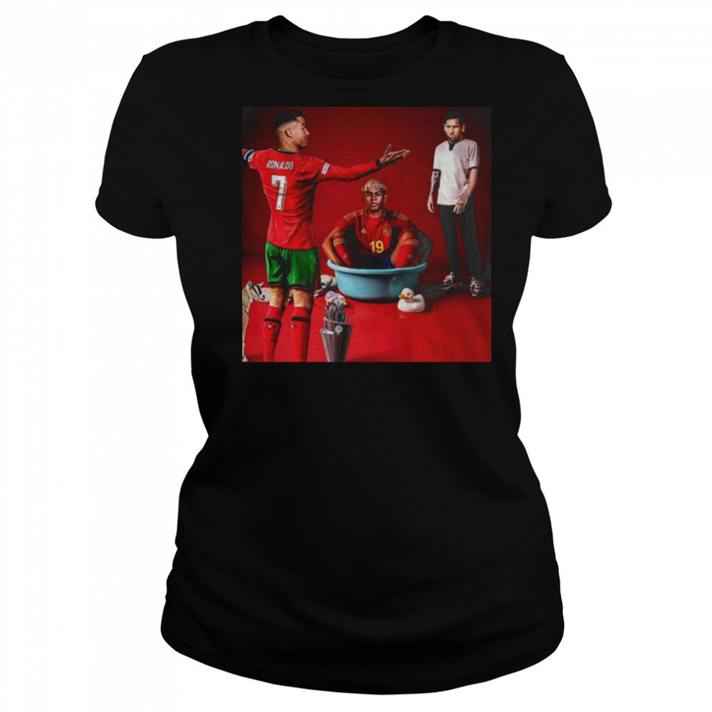 Messi vs Cristiano Ronaldo vs Lamine Yamal UEFA Champions League shirt Women's T-shirt