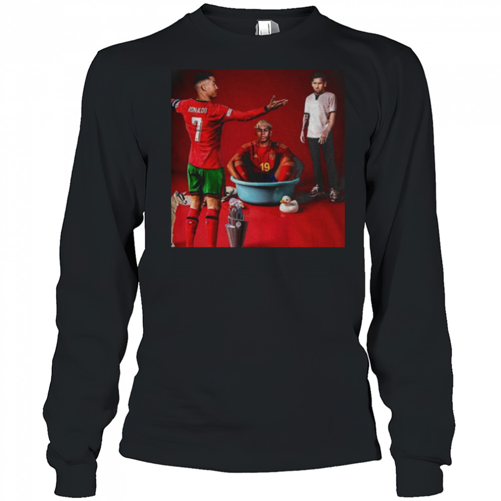 Messi vs Cristiano Ronaldo vs Lamine Yamal UEFA Champions League shirt Long Sleeved