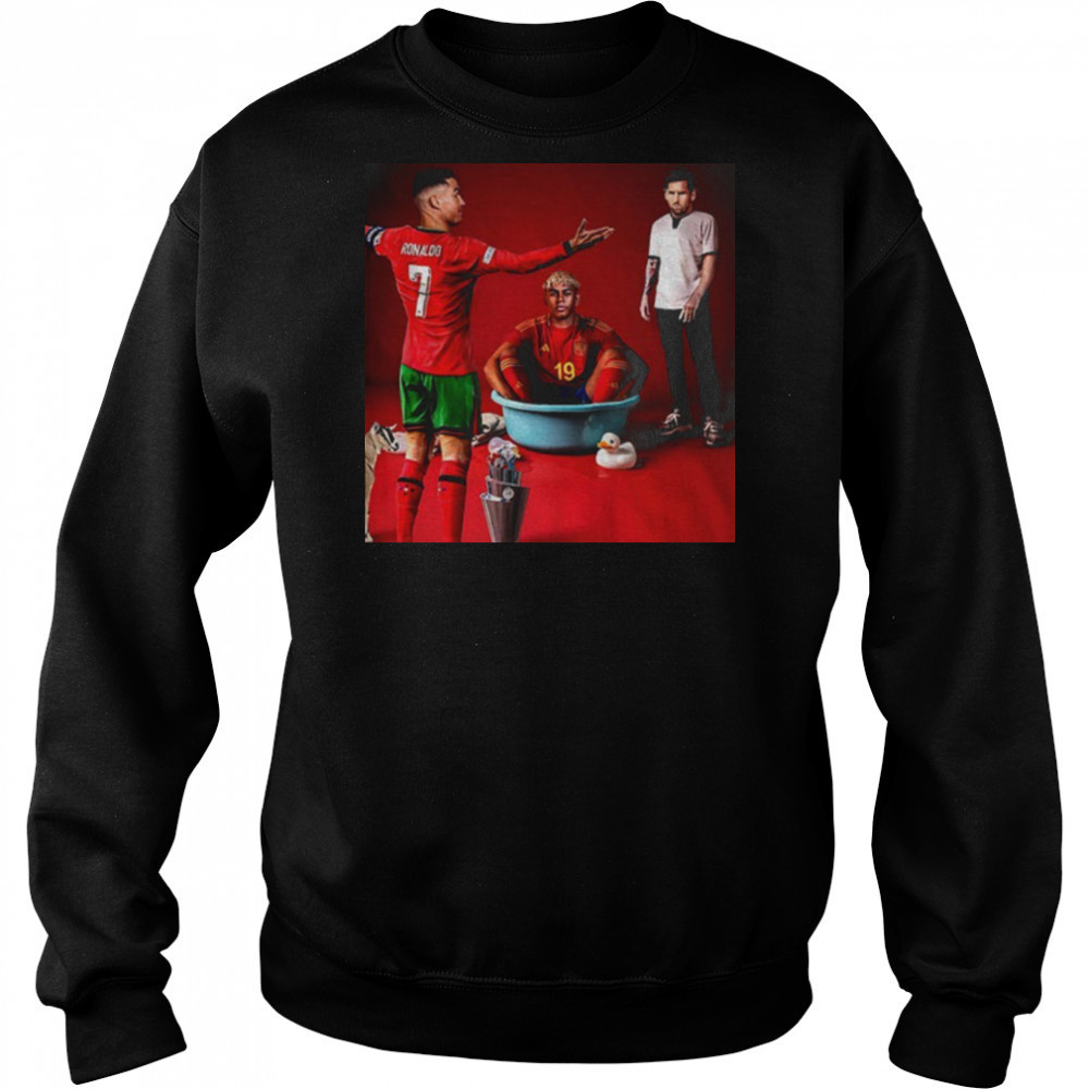 Messi vs Cristiano Ronaldo vs Lamine Yamal UEFA Champions League shirt Hoodie