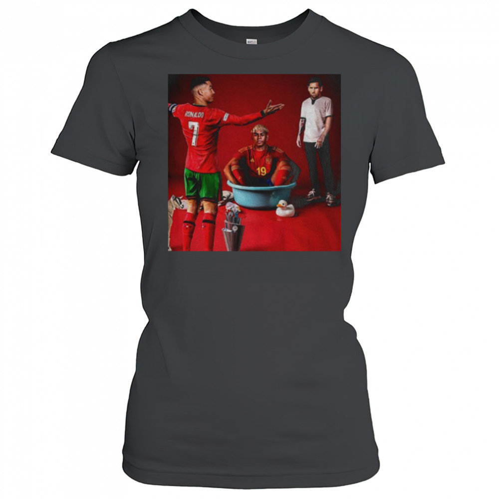Messi vs Cristiano Ronaldo vs Lamine Yamal UEFA Champions League shirt Women's T-shirt