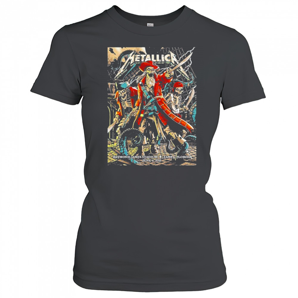 Metallica Tampa Florida Two Night Poster M72 Tampa By Andrew Cremeans At Raymond James Stadium On June 6 And 8 2025 shirt Women's T-shirt