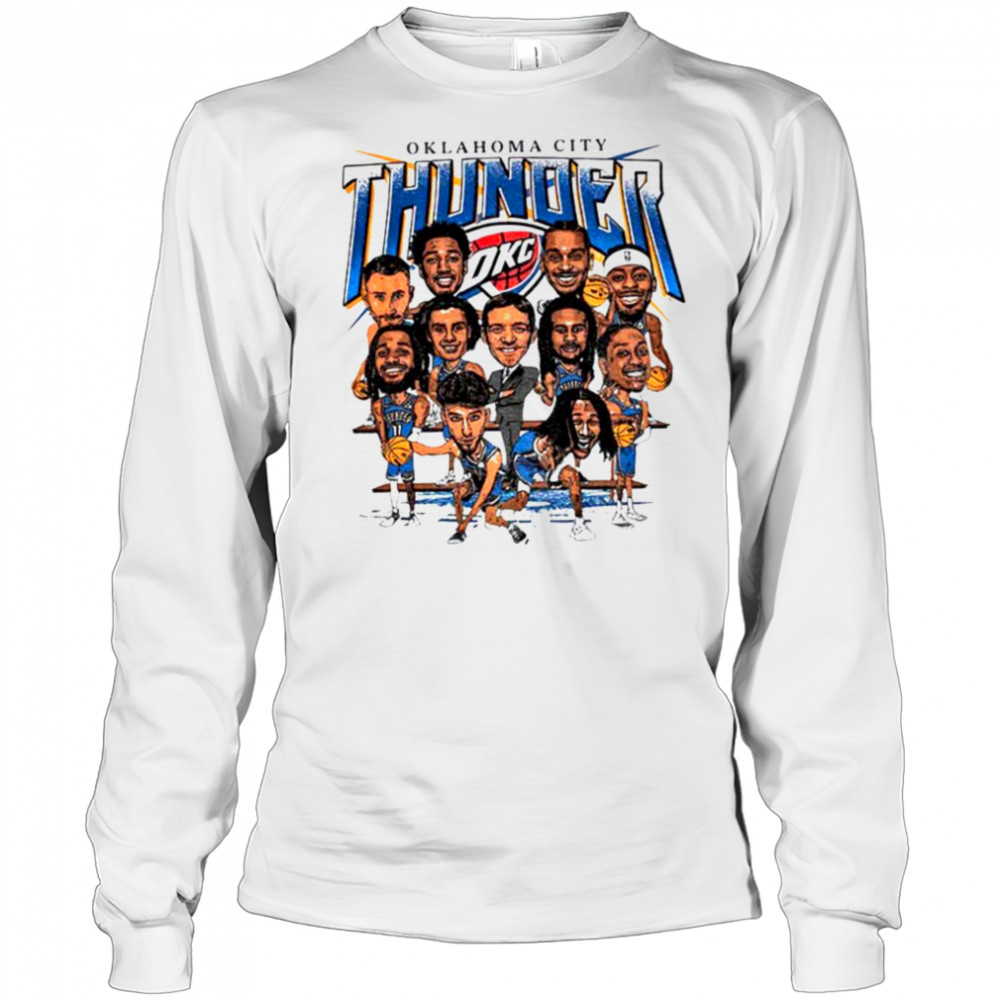 Oklahoma City Thunder OKC team caricature shirt Long Sleeved