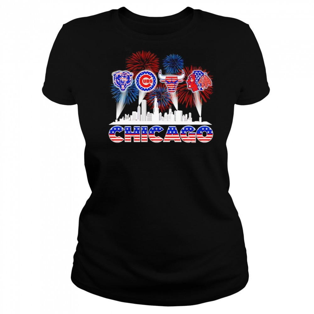 Patriotic skyline Chicago sports shirt Women's T-shirt