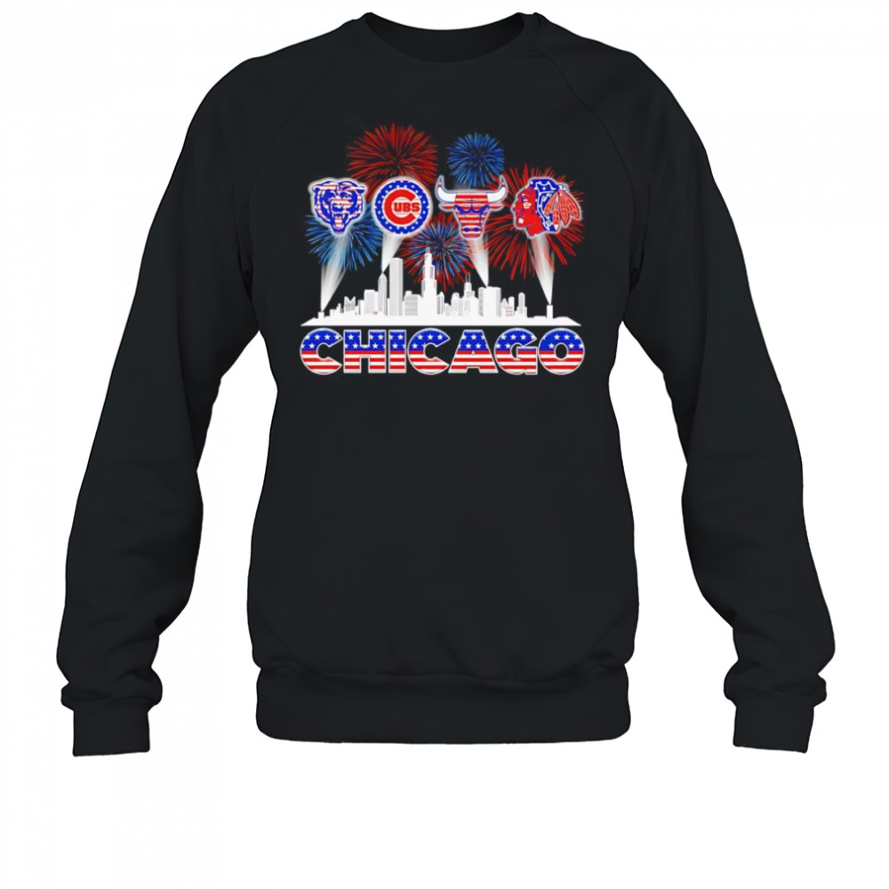 Patriotic skyline Chicago sports shirt Sweatshirt