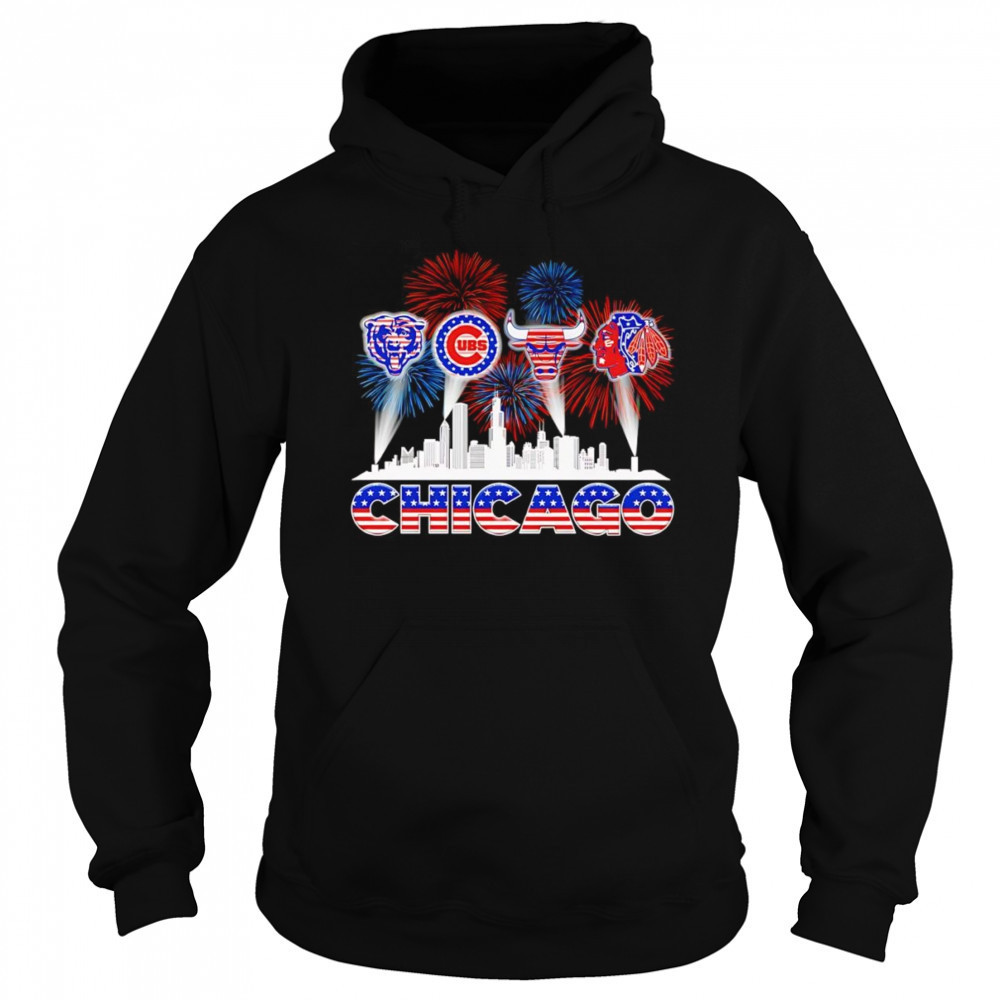 Patriotic skyline Chicago sports shirt Sweatshirt