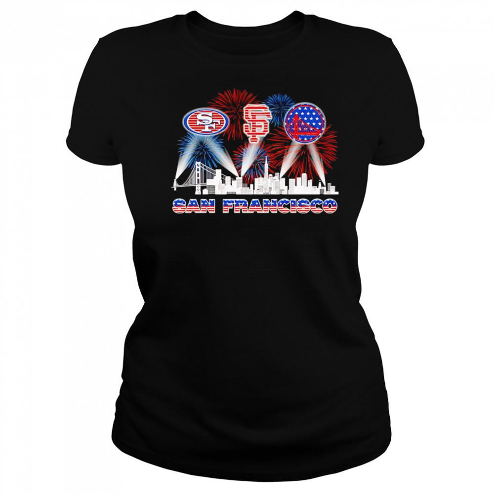 Patriotic skyline San Francisco sports shirt Women's T-shirt