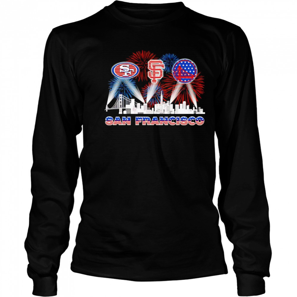 Patriotic skyline San Francisco sports shirt Long Sleeved