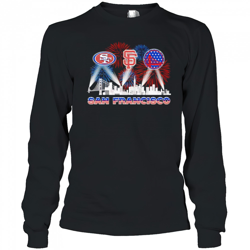 Patriotic skyline San Francisco sports shirt Long Sleeved