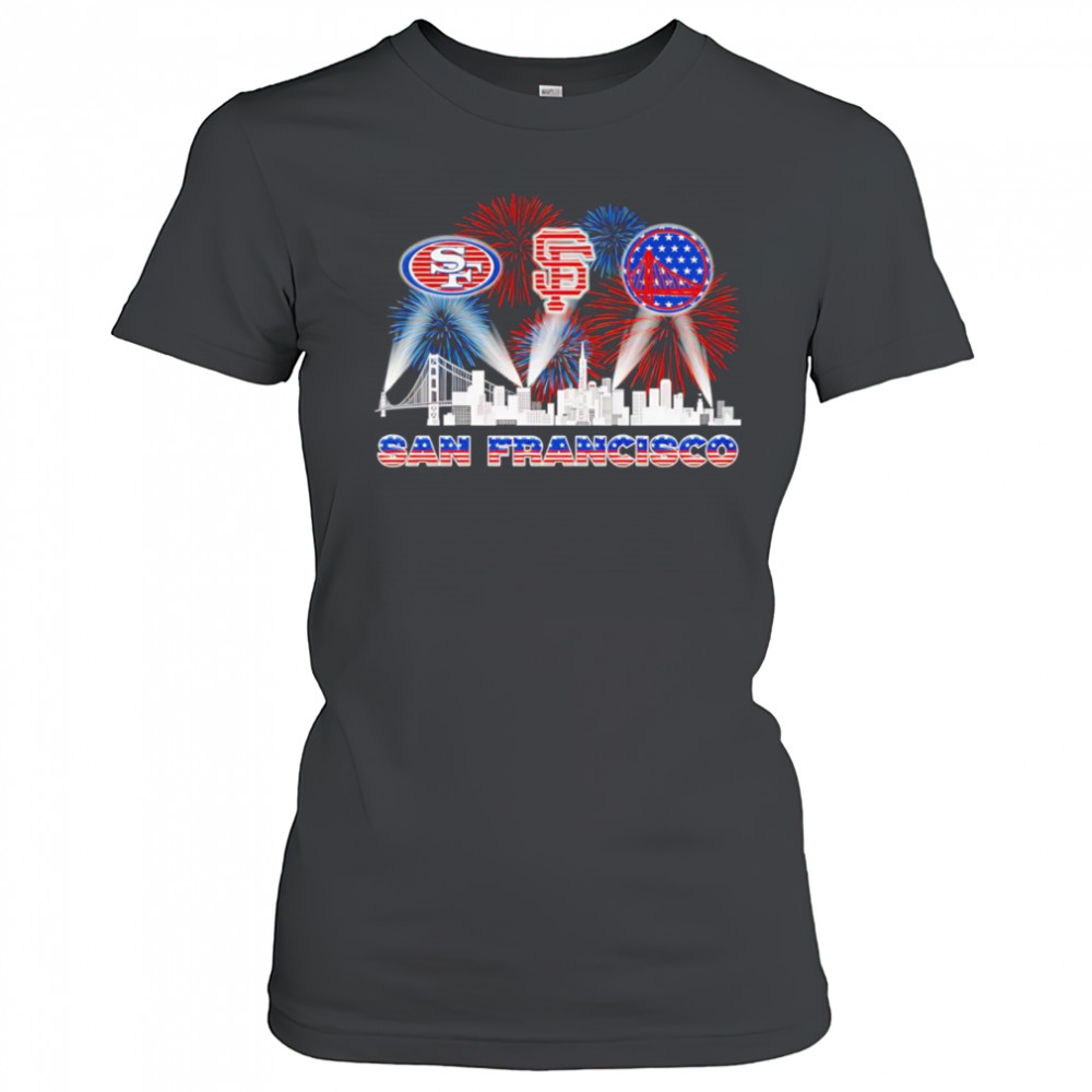 Patriotic skyline San Francisco sports shirt Women's T-shirt