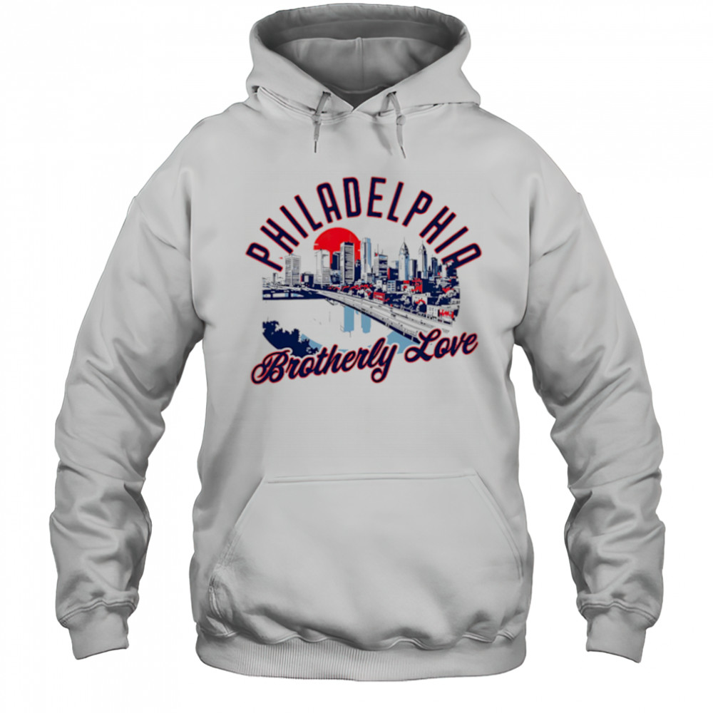 Philadelphia Brotherly Love Skyline Sunset shirt Hoodie