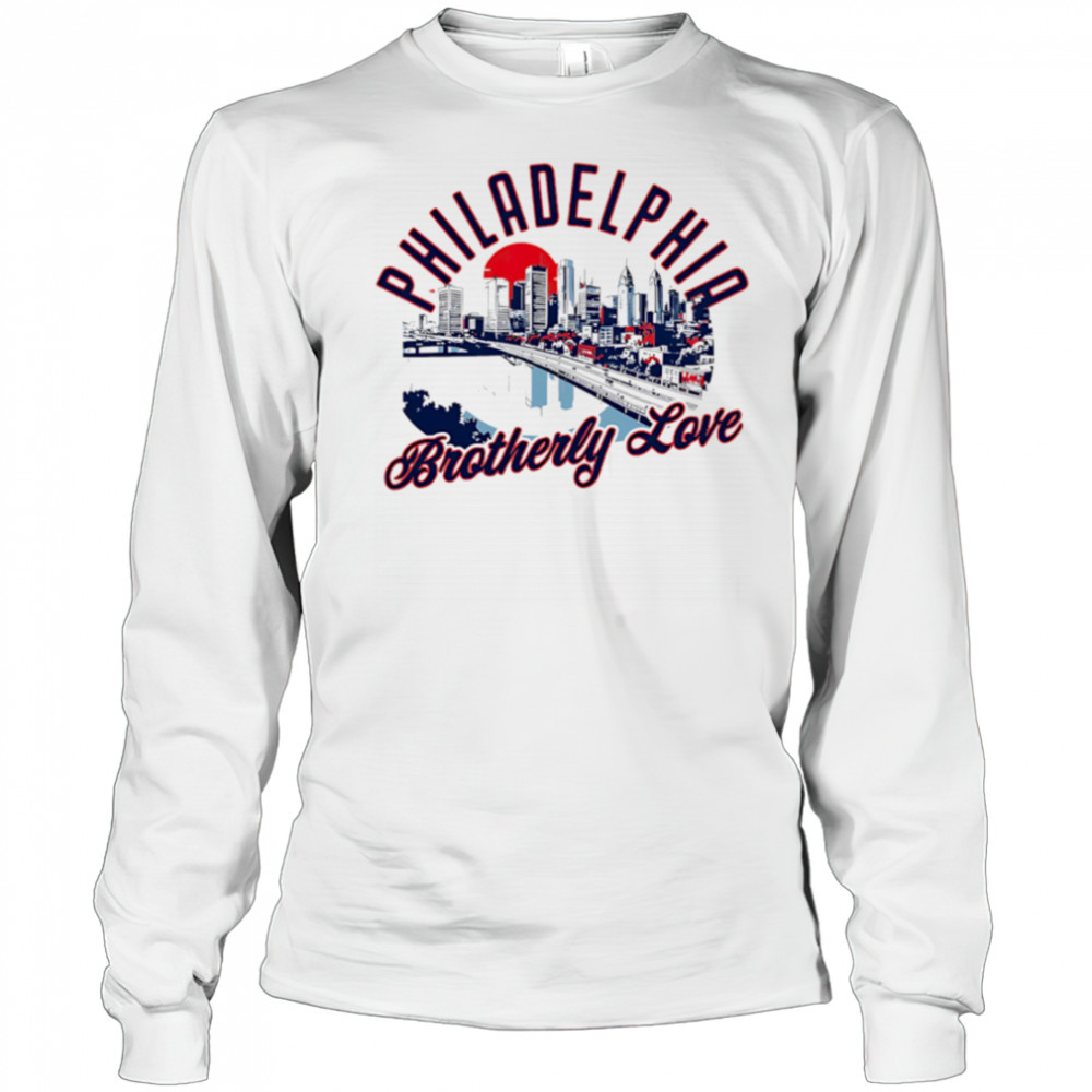 Philadelphia Brotherly Love Skyline Sunset shirt Long Sleeved